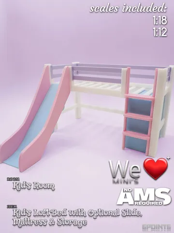 Organizador: WLM - Kid's Loft Bed w. Opt Slide Mattress Storage — vista de referencia 2