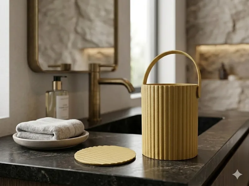 Textured Bin for Bathroom & Desk - Fuzzy skin