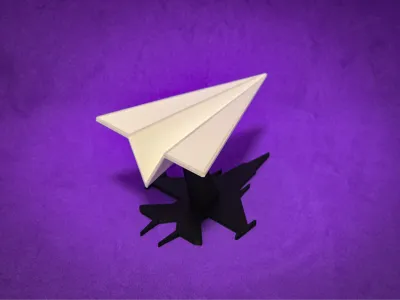 Paper Plane with Jet Shadow