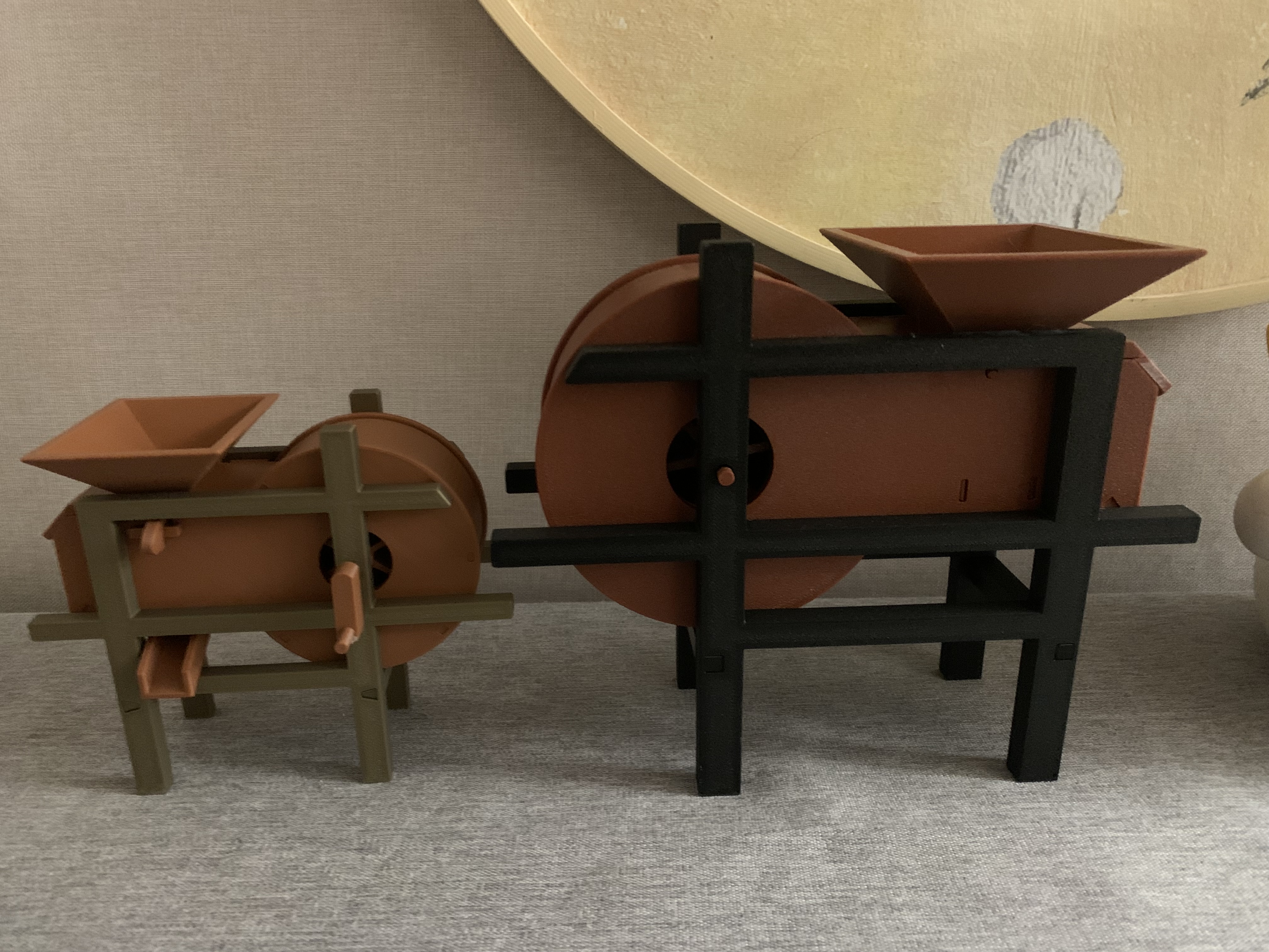 Miniatura 3 do modelo 3D 传统农用器具-风谷机，可手摇转动，拆件打印