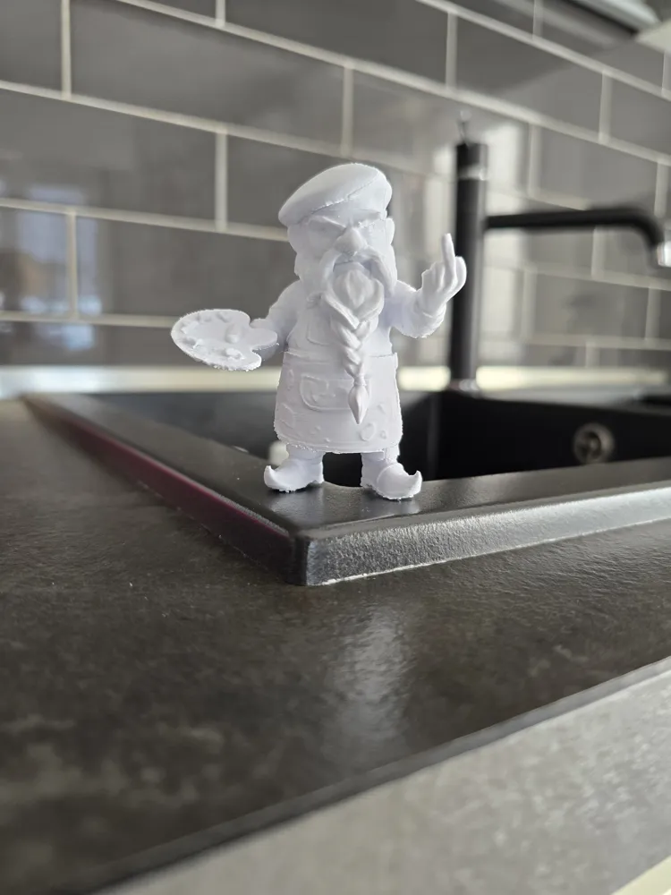 Middle Finger Rude Painter Gnome Figurine Art - Free 3D Print Model ...
