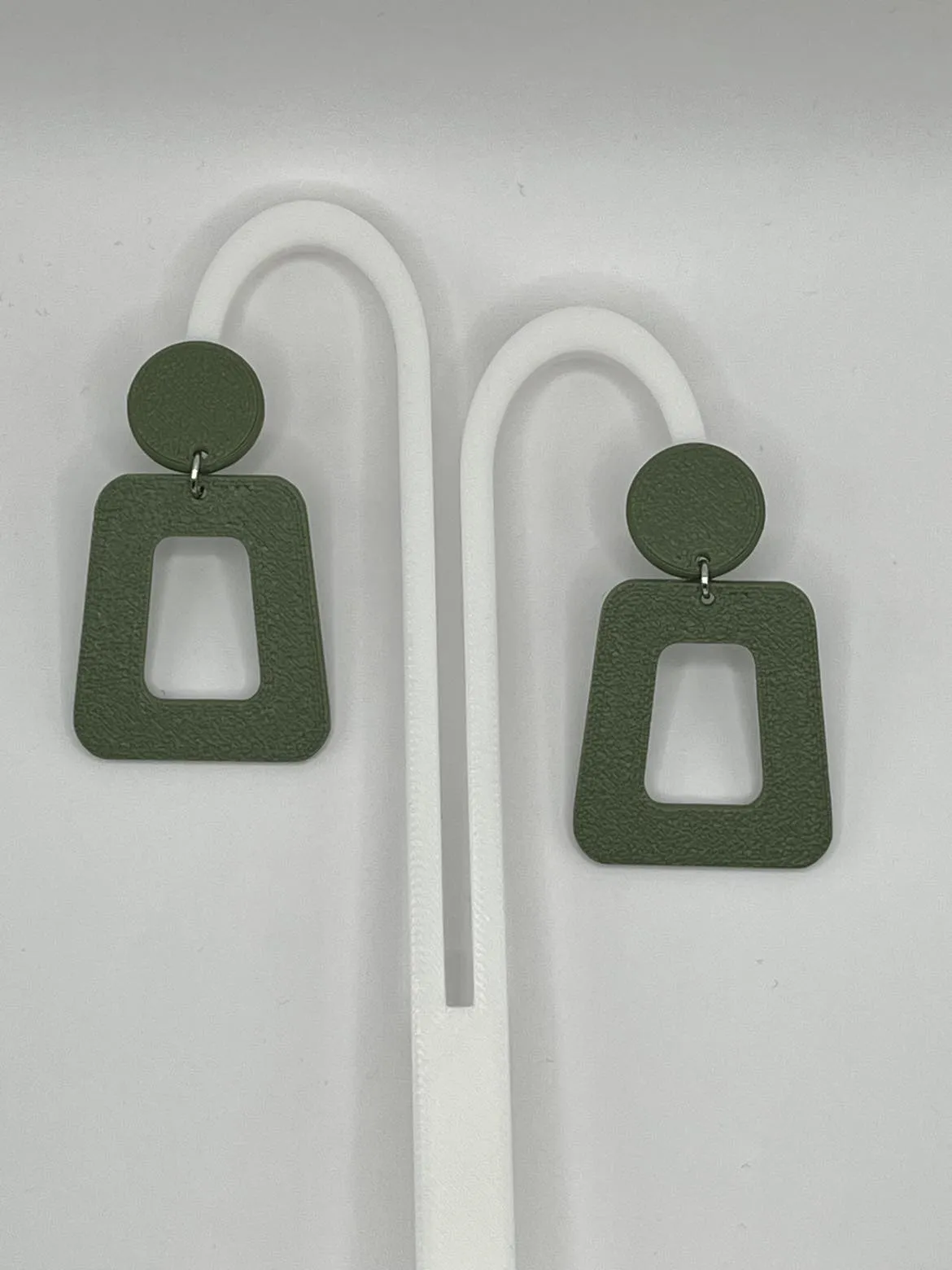 Olive GeoDrop Earrings view 2