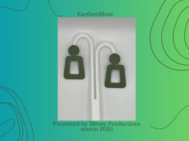 Olive GeoDrop Earrings