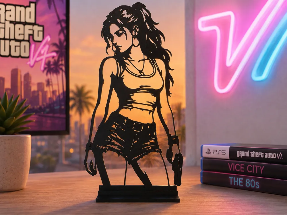Modelo para impresión 3D: Grand Theft Auto VI - Lucia Caminos Decoration. Referencia del modelo original.