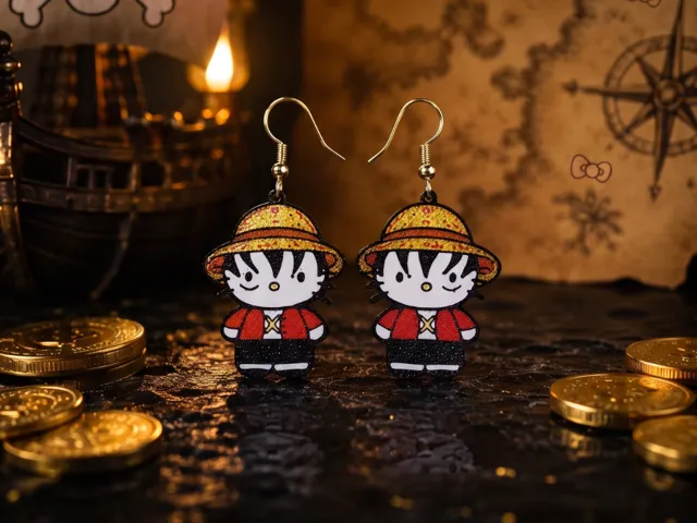Luffy Kitty earrings