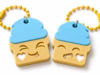Two Cake Keychains (set of 2)