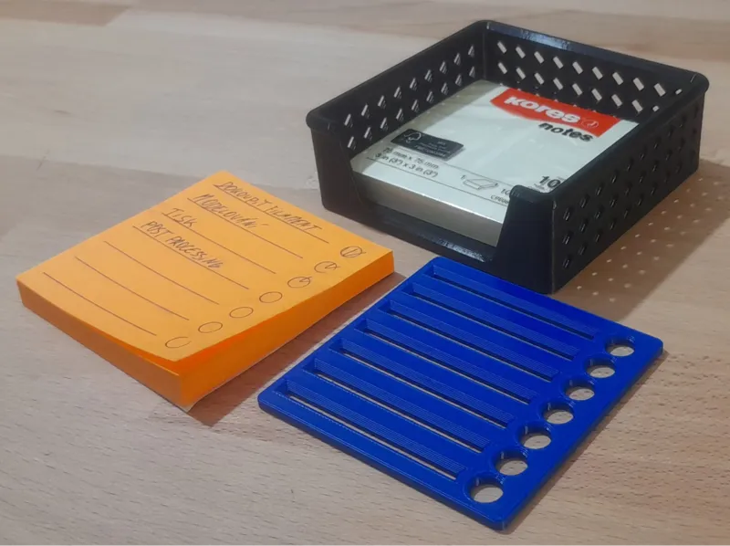 Organizer for sticky notes + task stencil