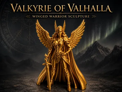 Figura decorativa: Valkyrie of Valhalla - Winged Warrior Sculpture — referencia de MakerWorld