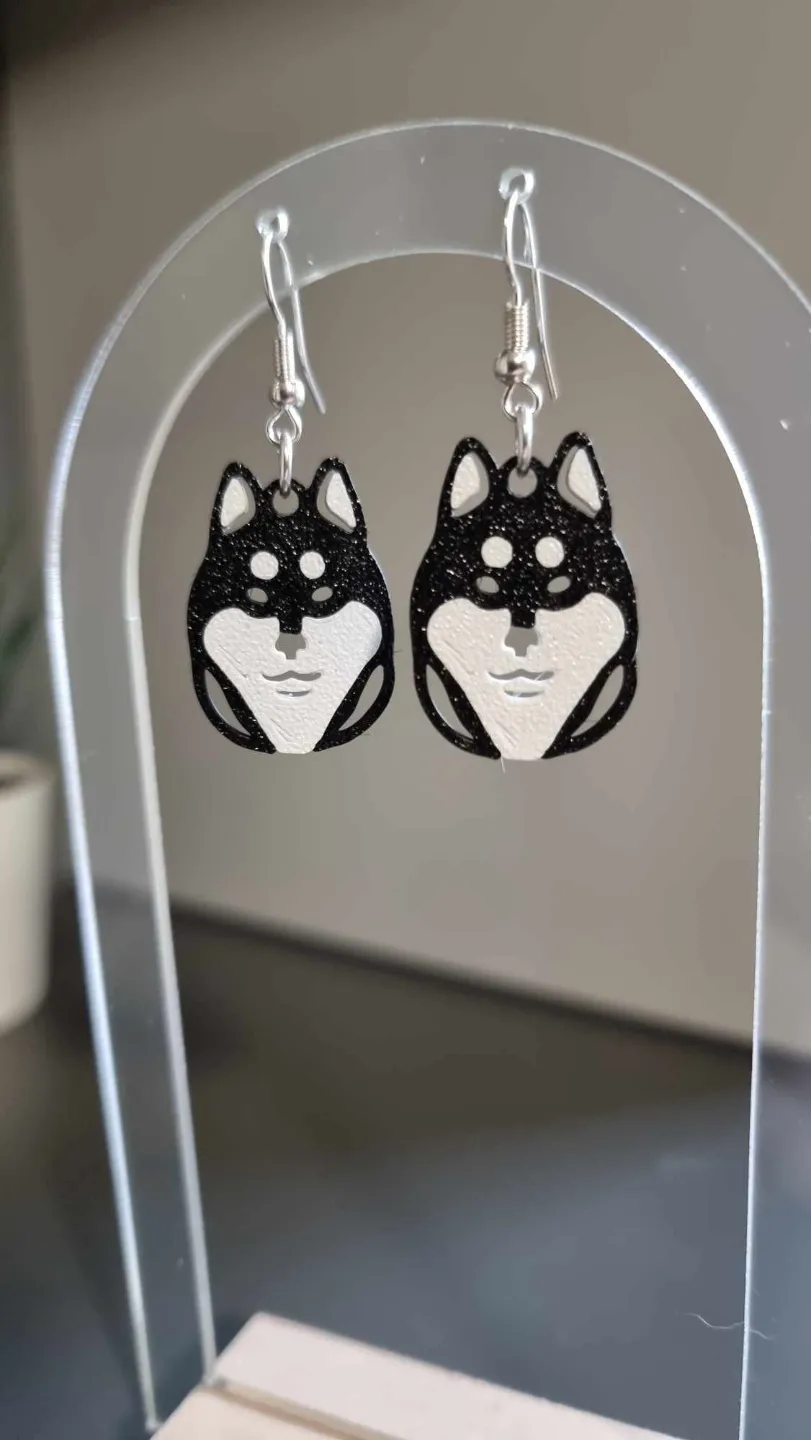 Siberian Husky Earring view 2