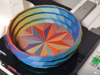 Geometric Twist Abstract Round Bowl