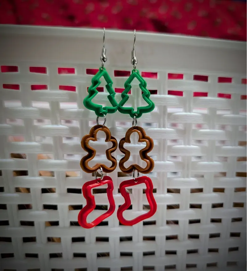 Christmas Cookie Cutter Earrings view 2