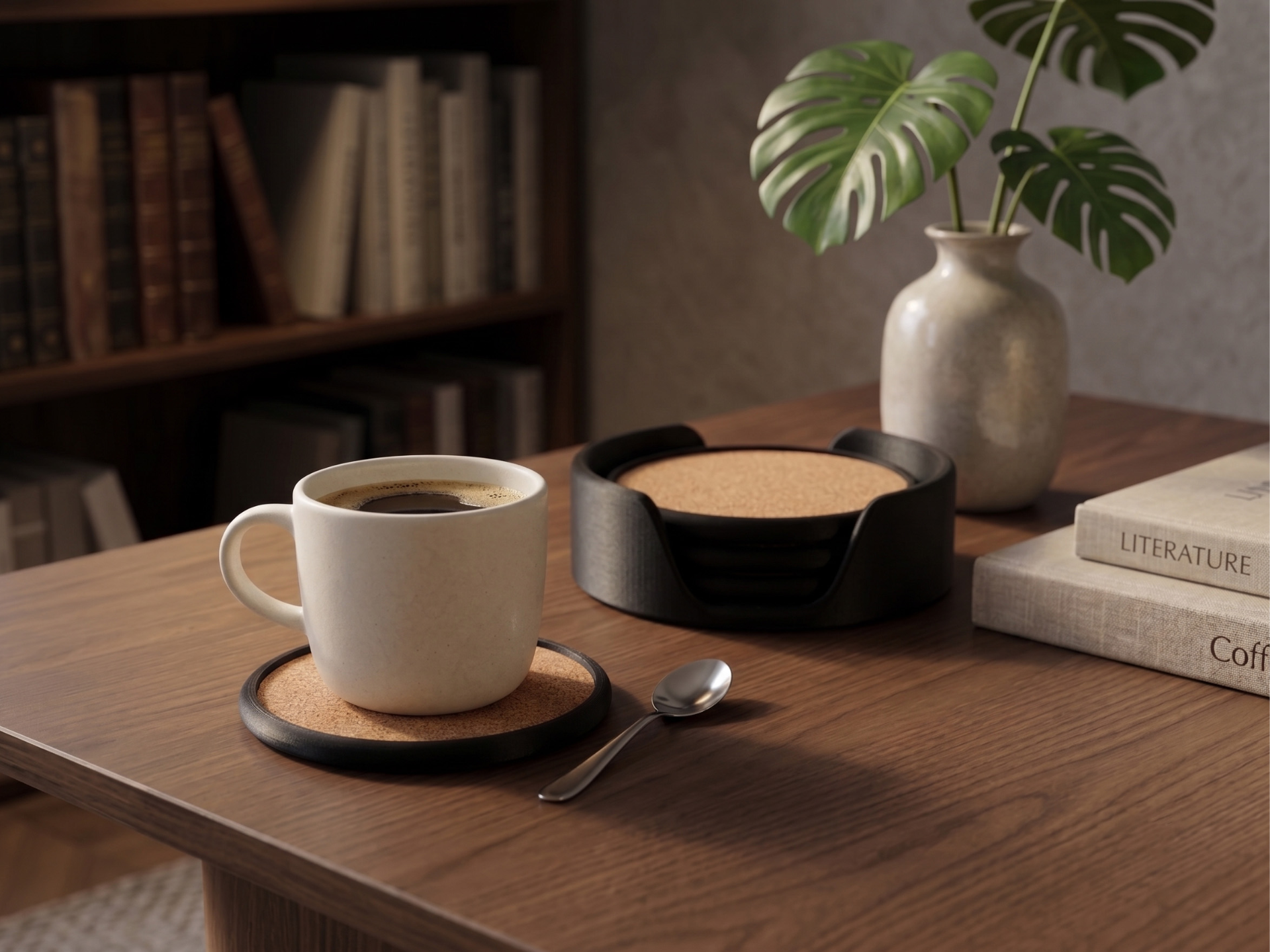 Modern Coaster with Cork Insert