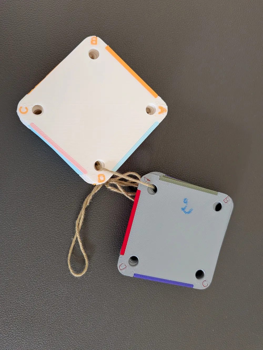 Tablet Weaving Cards (Multicolor & A-B-C-D marked) - Free 3D Print ...