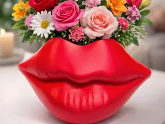 Valentine’s Day Lips Vase 