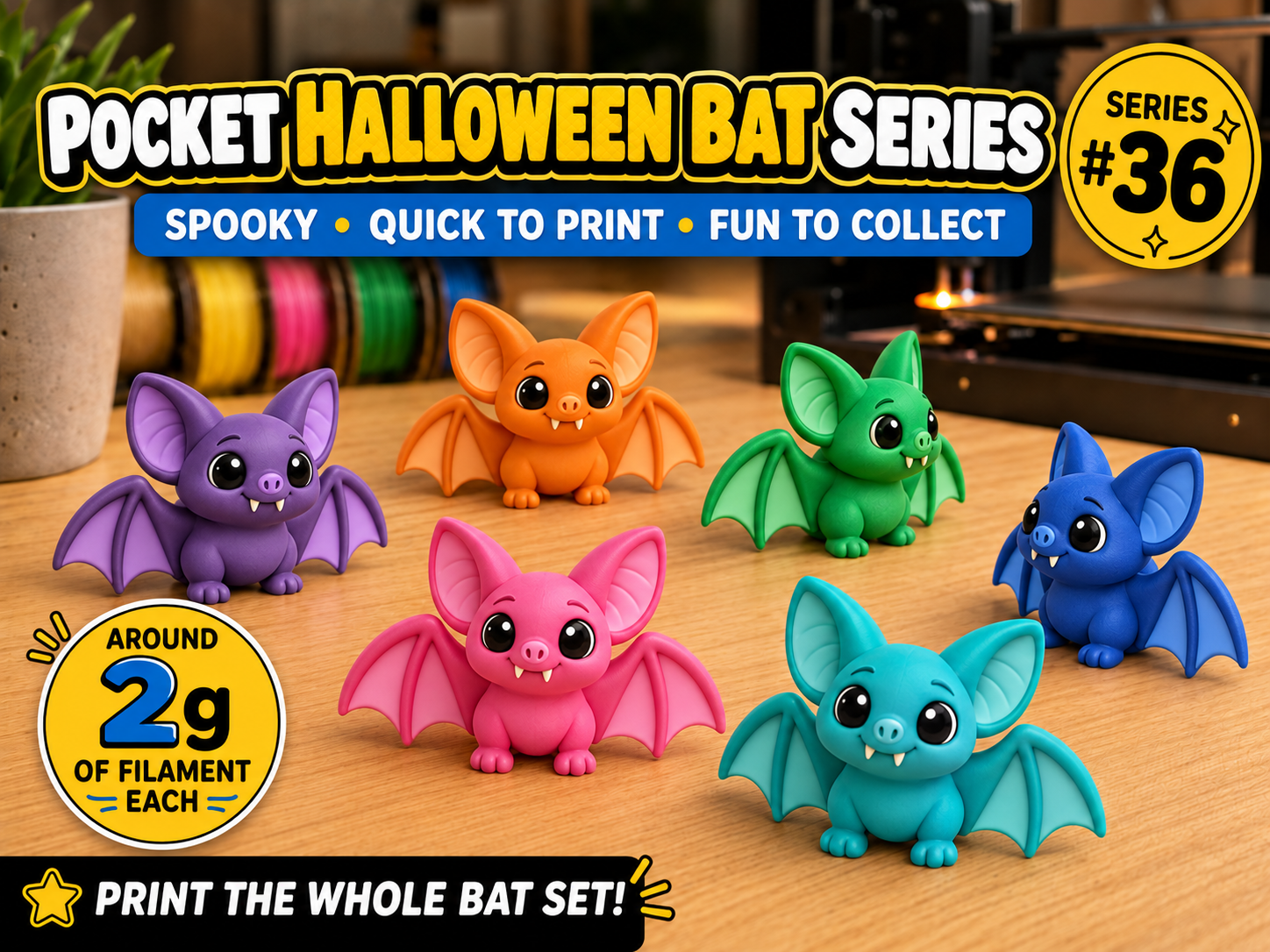 Mini Bat Fidget – Mini Animal Collection #36 - 1