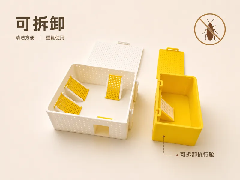 可拆卸蟑螂诱捕盒 Detachable Roach Trap Box