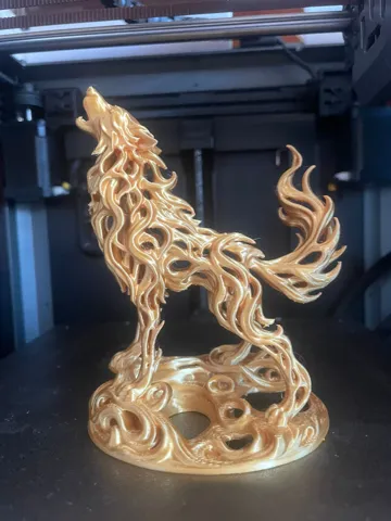 Figura decorativa: Howling Flame Wolf Statue — vista de referencia 3