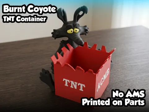 Accesorio para impresora 3D: Burnt Coyote + TNT Container - No AMS — referencia de MakerWorld