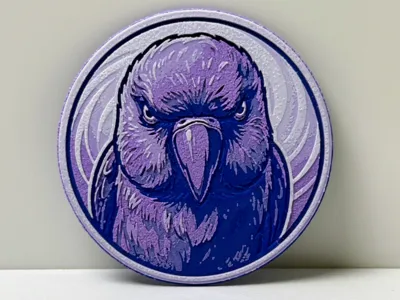 Indian Ringneck Angry Textured Coaster