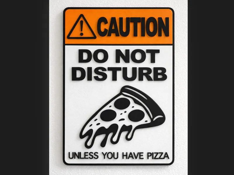 Caution – Do Not Disturb (Unless You Have Pizza)