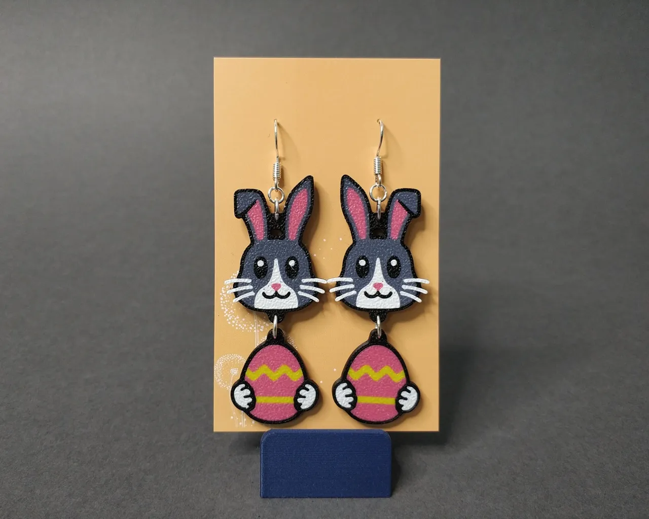 Customizable Bunny & Easter Egg Earrings view 3