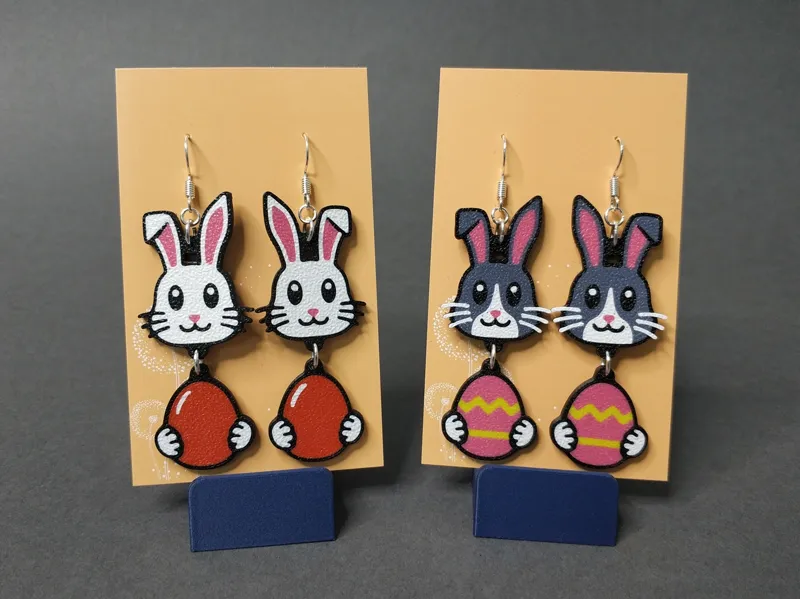 Customizable Bunny & Easter Egg Earrings