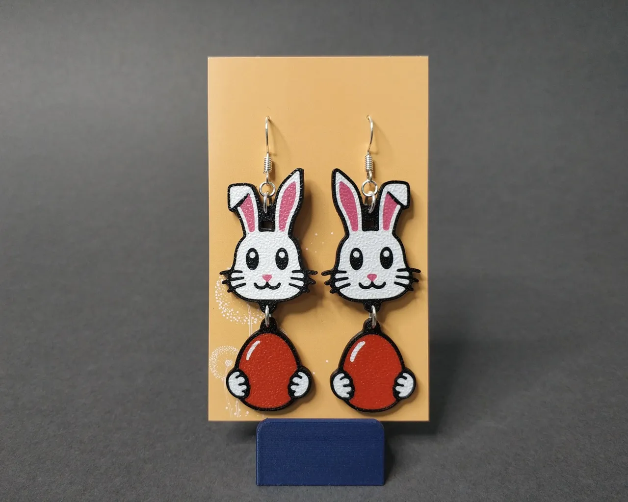 Customizable Bunny & Easter Egg Earrings view 2