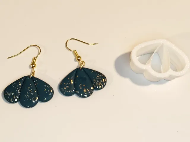 Lotus - drops earrings clay cutter