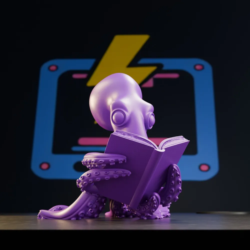 Octopus Reading a Book 3D Model - Free 3D Print Model - MakerWorld