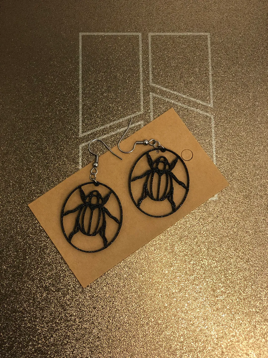 Scarab beetle earrings no AMS 0,4 mm nozzle view 2