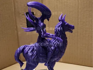 Alien Riding a Llama