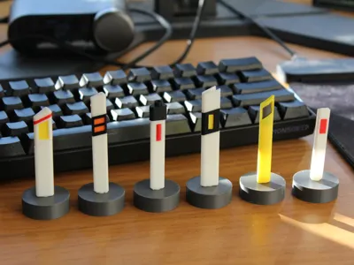 Geoguessr Desk Bollards Set of 6 (SET B) (No AMS)
