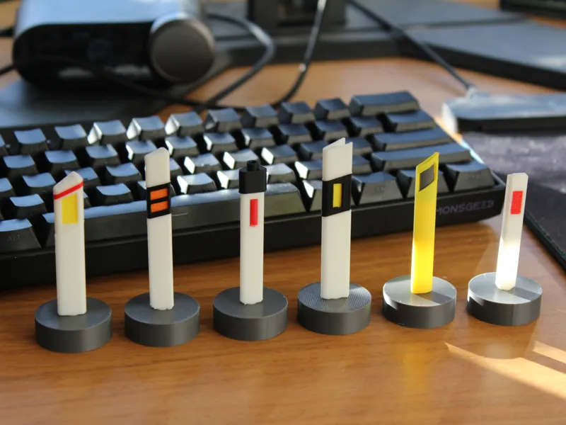 Geoguessr Desk Bollards Set of 6 (SET B) (No AMS)