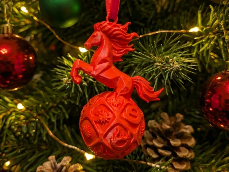 Christmas Fire Horse Bauble