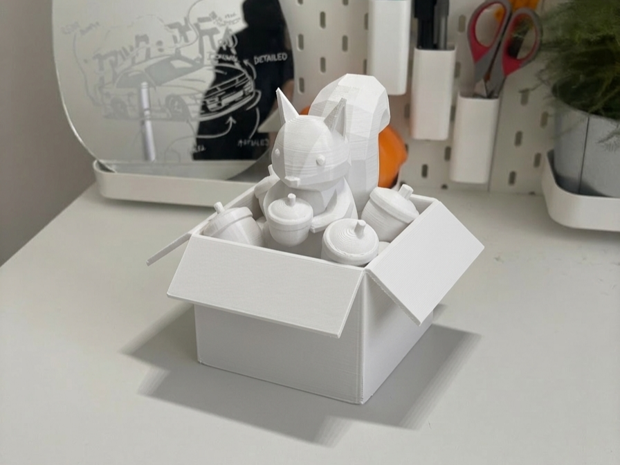 Cute Squirrel in a Box | Acorn Collector