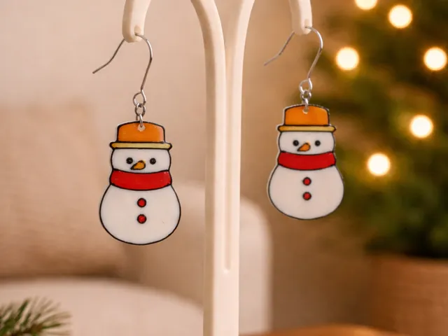 Christmas Snowman Earrings