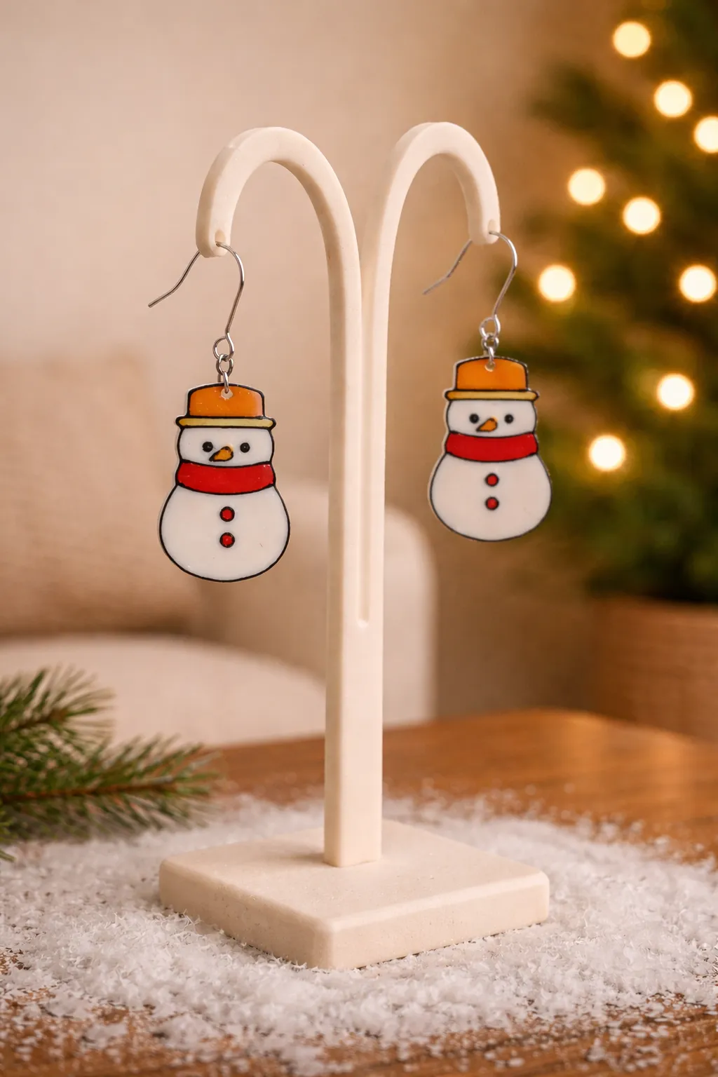 Christmas Snowman Earrings view 3