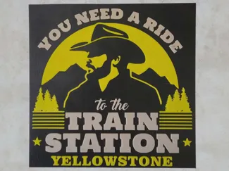 Yellowstone Train Station sign