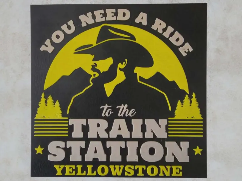 Yellowstone Train Station sign