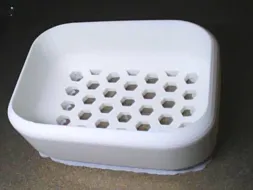 Soap dish with hex patern