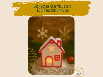 3D Gingerbread House with LED Tea Light – 2 Colors