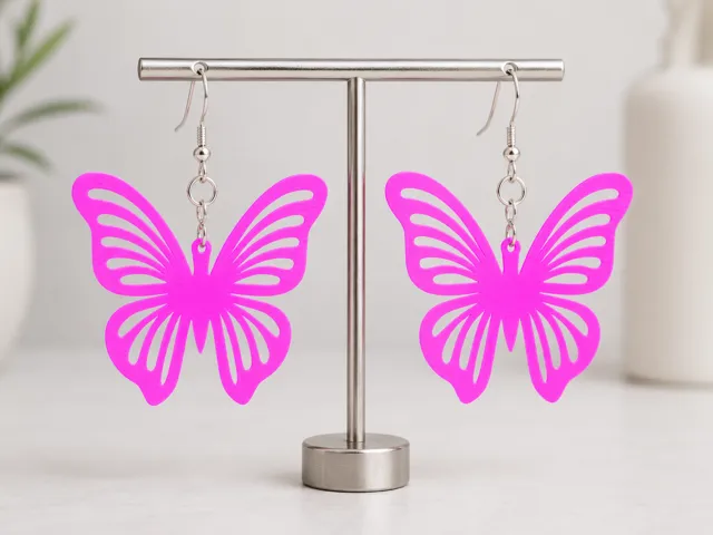Brincos Borboleta Elegante Modelo Impressão 3D