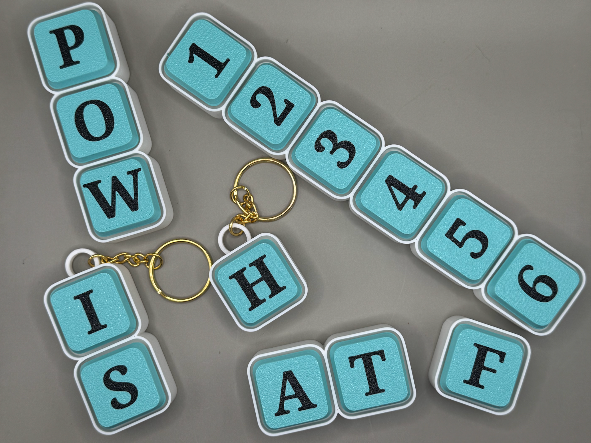 Letter and number chain fidget clickers & keychain