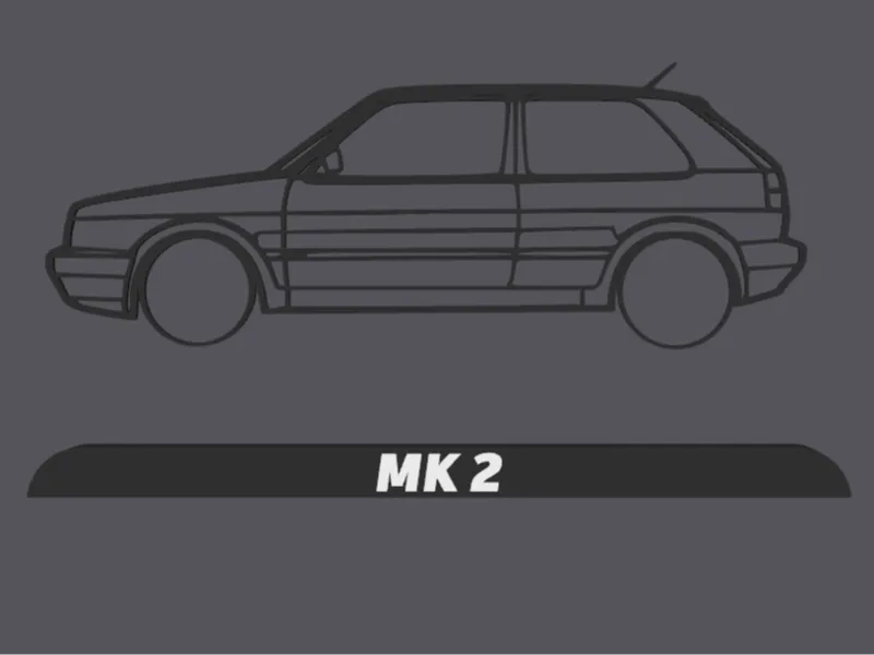 GOLF MK 2 Silhouette Aufsteller