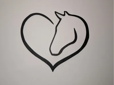 Horse Head in Heart Wall Art