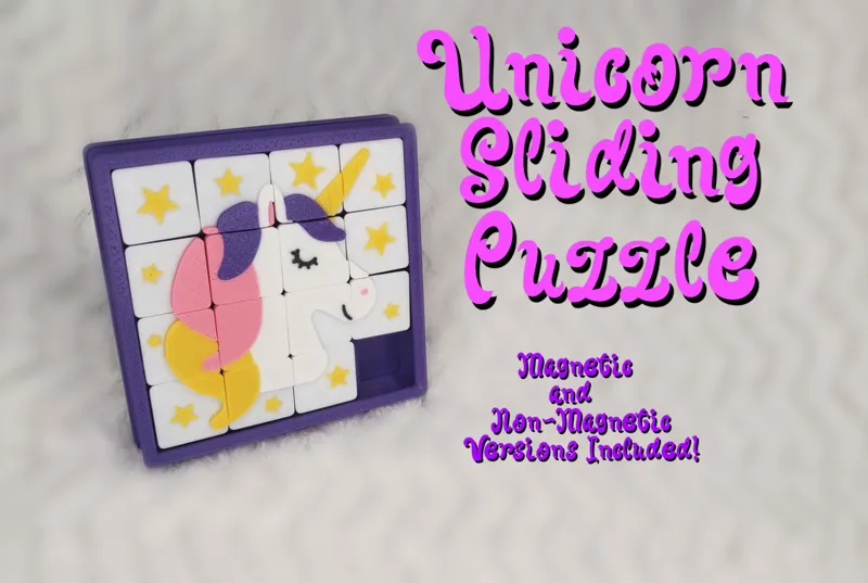 Unicorn Sliding Puzzle (Print in Place)