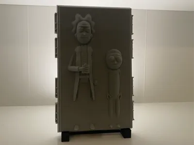 Rick and Morty Frozen in Carbonite