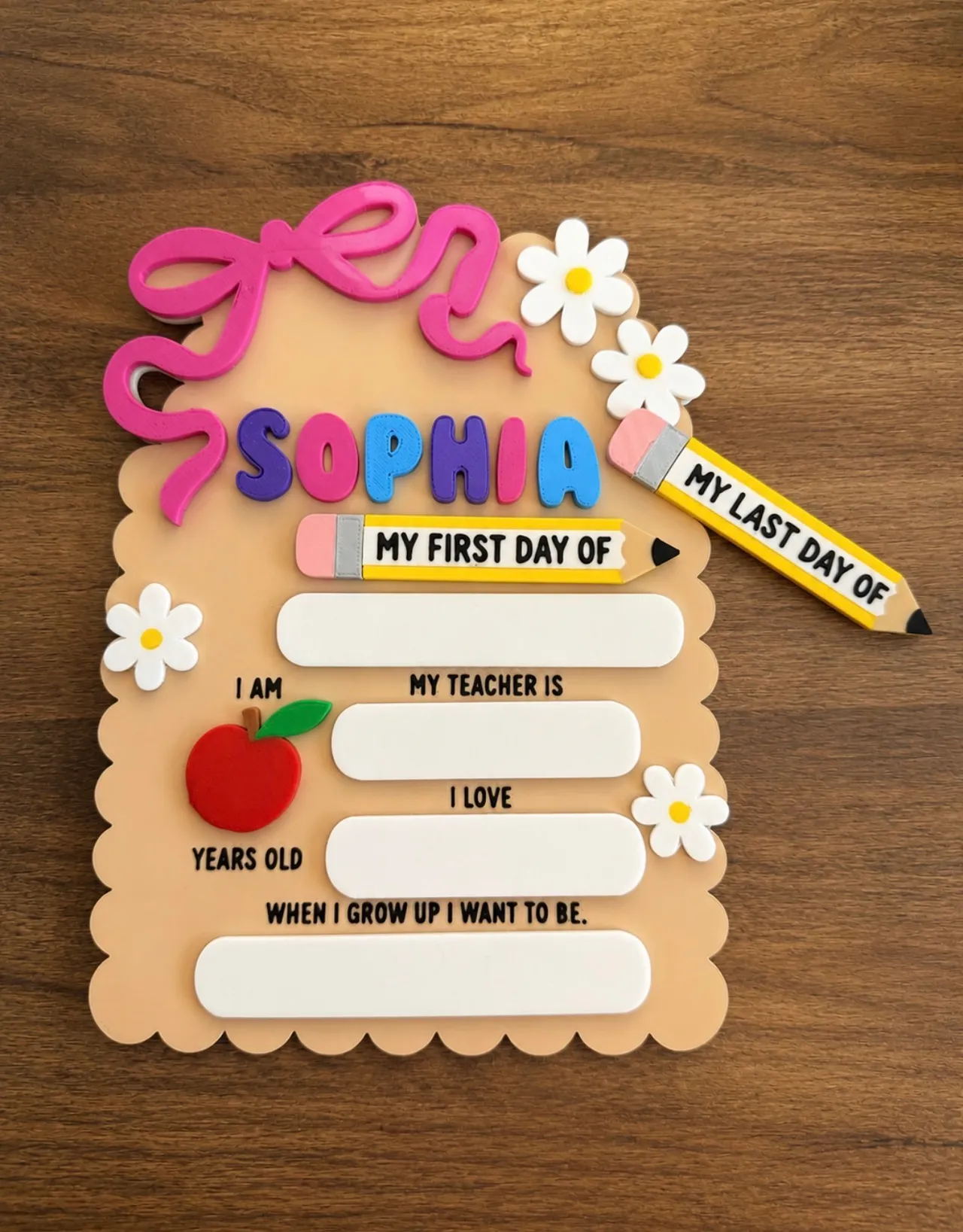 Kids Back to School Board Customizable view 2