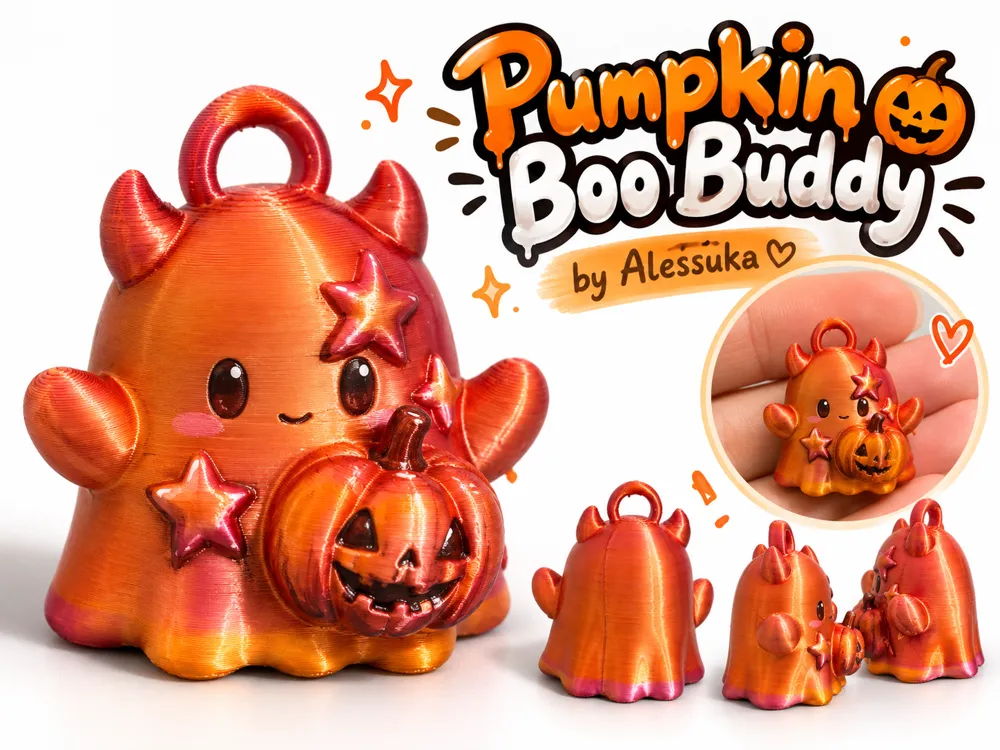 Pumpkin Boo Buddy – Cute Ghost Keychain FAST PRINT - Free 3D Print ...
