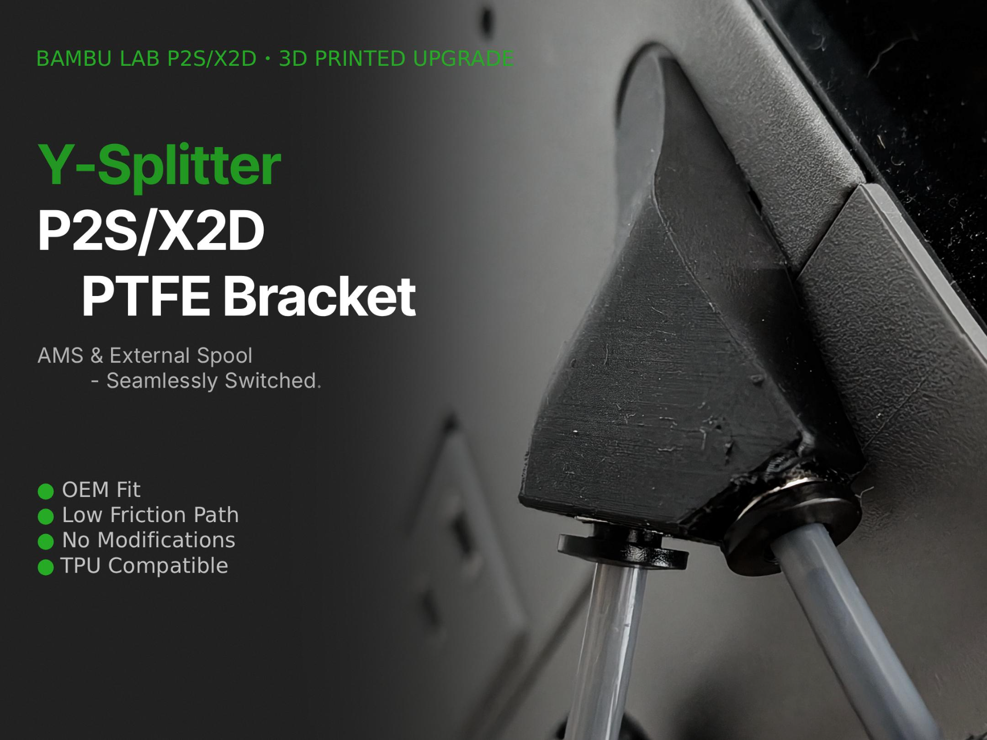 P2S/X2D PTFE tube bracket Double/Single inlets